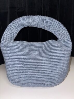 Soraya Hennessy Handmade Mini Crochet Shoulder Bag Gray Hobo Style Venezuela